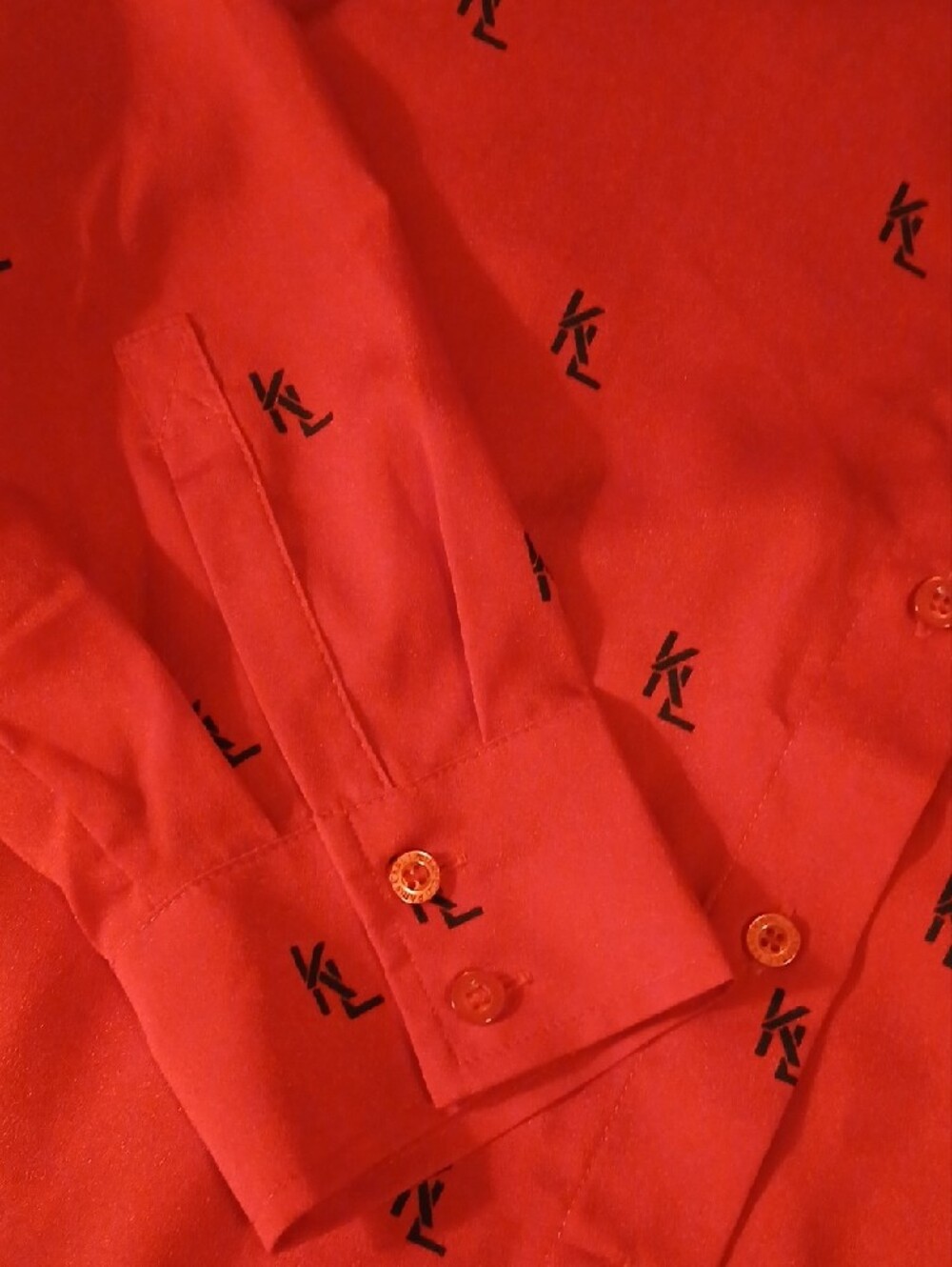 Karl Lagerfeld RED  Button-Down Shirt with Black KL Motif